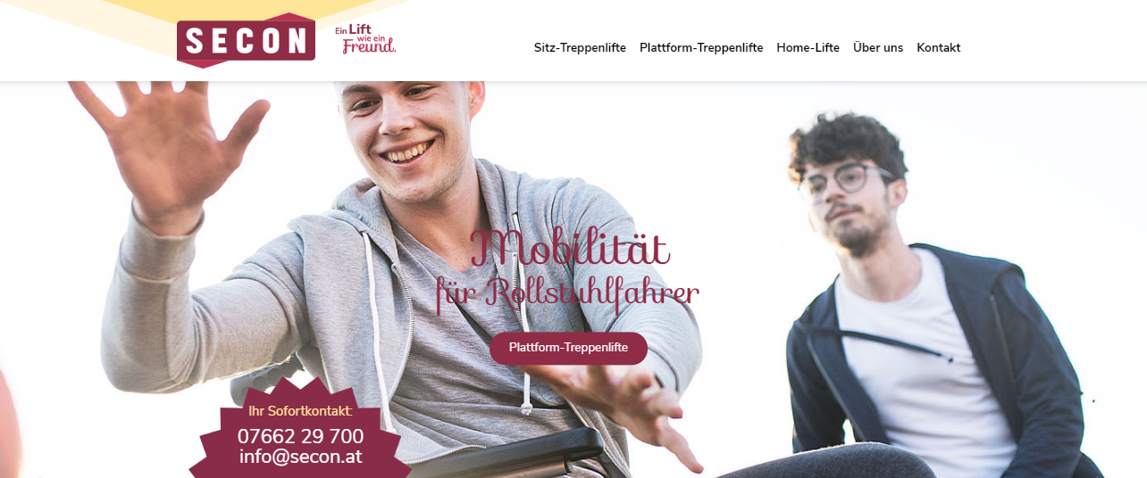 SECON Treppenlifte Homepage